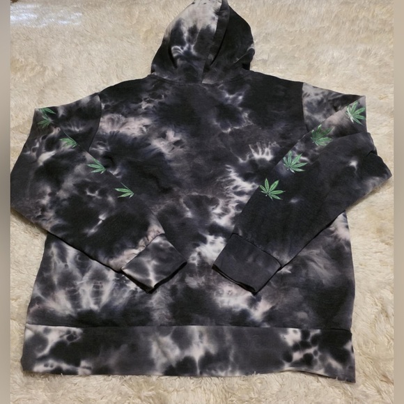 Cheech & Chong California Republic Black Reefer Tie-Dye Men's Size L Hoodie EUC - Picture 2 of 6